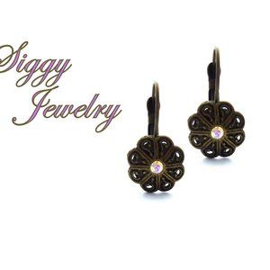 Victorian Swarovski Embellished Flower Earrings
